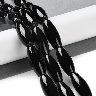 Natural Black Onyx Agate(Dyed & Heated) Beads Strands G-NH0019-C05-14-1