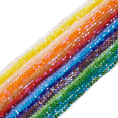 21 Strands 21 Colors Transparent Electroplate Glass Beads Strands GLAA-TA0004-23-1