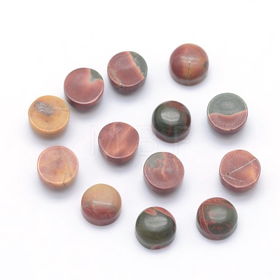 Natural Polychrome Jasper/Picasso Stone/Picasso Jasper Cabochons G-P393-R08-4mm-1