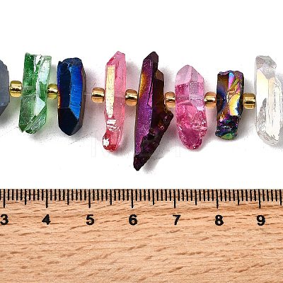 Electroplated Natural Quartz Crystal Beads Strands G-F800-F09-1