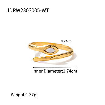 304 Stainless Steel with Cubic Zirconia Cuff Rings FS-WGA1504-04-1
