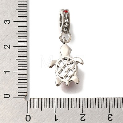 Rack Plating Alloy Rhinestone European Dangle Charms FIND-H005-45P-07-1