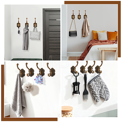 6Pcs Aluminum Wall Mounted Hook Hangers ODIS-JOY0001-02A-1