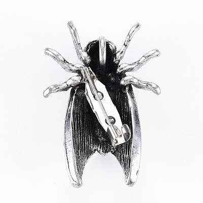 Cicada Shape Natural White Shell Brooch Pin G-N333-007A-RS-1