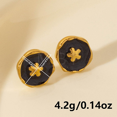 304 Stainless Steel Flower Stud Earrings LS-IK8478-3-1