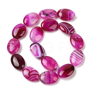 Natural Striped Agate/Banded Agate Beads Strands G-Q182-01-1