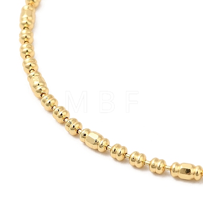 Rack Plating Brass Column Ball Chain Necklace for Women NJEW-F311-10G-1