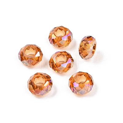 Transparent Glass European Beads GPDL-N005-D14mm-A06-1