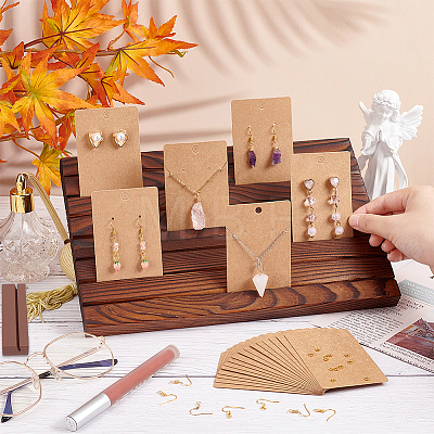 Fingerinspire 7-Slot Rectangle Wooden Place Earring Display Stands ODIS-FG0001-67A-1