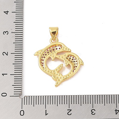 Brass Micro Pave Cubic Zirconia Pendants KK-E111-41G-02-1