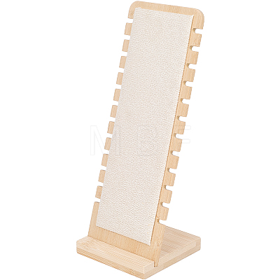 12-Slot Wood Necklaces Organizer Display Stands NDIS-WH20003-01B-1