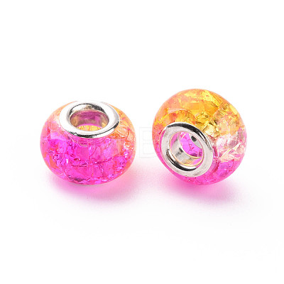 Crackle Two Tone Resin European Beads RPDL-T003-06D-1