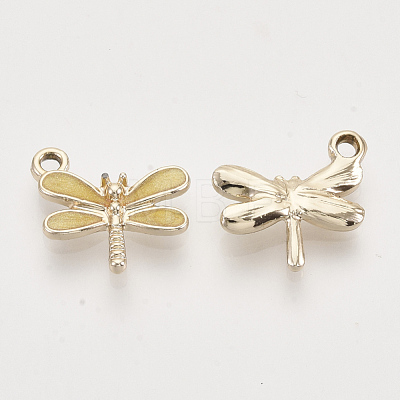 Light Gold Plated Alloy Charms X-ENAM-T009-02D-1