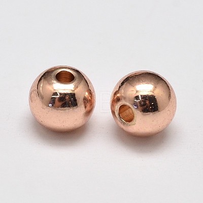 Rack Plating Brass Round Spacer Beads X1-KK-I601-4mm-RG-RS-1