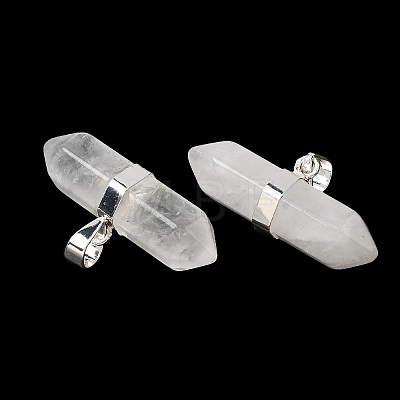 Natural Quartz Crystal Double Terminal Pointed Pendants G-NH0001-15P-05-1