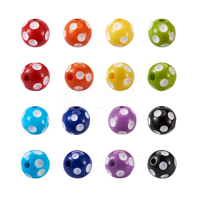 Cheriswelry 120Pcs 8 Colors Opaque Resin Beads RESI-CW0001-06A-1