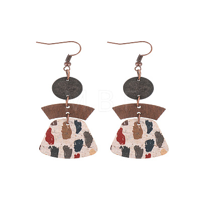 Alloy with Imitation Leather Dangle Earrings FS-WG30D02-12-1