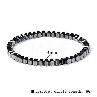 Synthetic Non-magnetic Hematite Beads Stretch Bracelets for Men RL7655-16-1