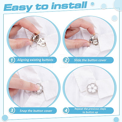 6Pcs Alloy Rhinestone Cufflinks BUTT-ME0001-34A-1