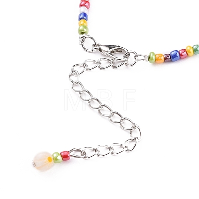 Handmade Millefiori Glass Beads Anklets AJEW-AN00341-04-1