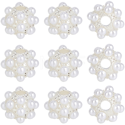 10Pcs Resin & Alloy European Beads FIND-PA0001-50-1