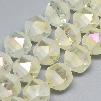 Electroplate Glass Beads Strands EGLA-Q085-10mm-12-1