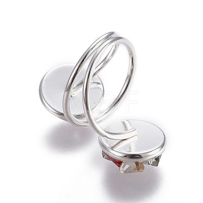 Electroplate Glass Cuff Rings RJEW-JR00248-1