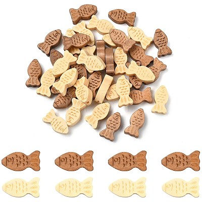 40Pcs 2 Colors Dyed Wooden Beads WOOD-CJ0002-68-1