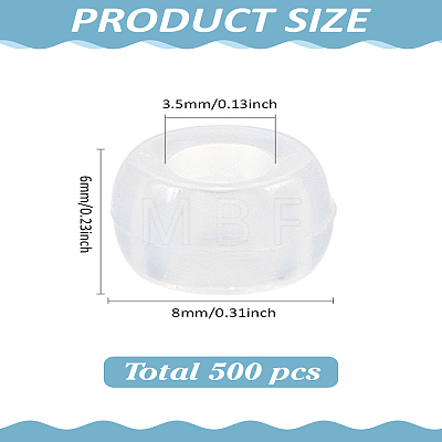 500Pcs Transparent Plastic Beads KY-LP0001-05-1