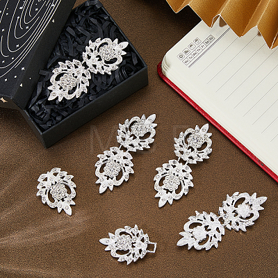 5Pcs Alloy & Crystal Rhinestone Snap Lock Clasps FIND-FH0008-91S-1