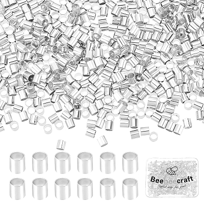 1000Pcs Brass Crimp Beads KK-BBC0029-44-1