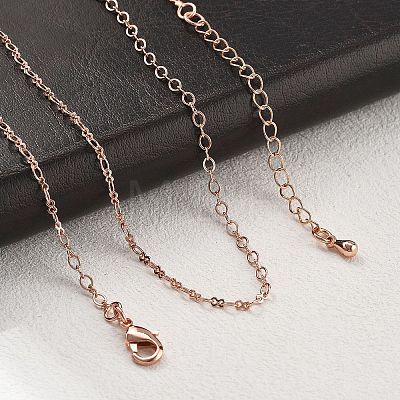 Brass Cable Chain Necklaces for Women NJEW-D302-20RG-1