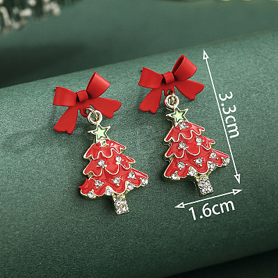 Alloy Enamel Dangle Stud Earrings FS-WG7AF48-02-1