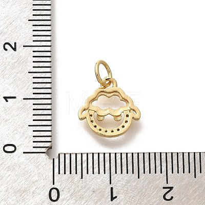 Rack Plating Brass Micro Pave Cubic Zirconia Pendants KK-H508-28G-06-1