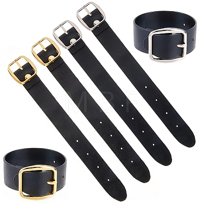 6Pcs 2 Colors Black PU Imitation Leather Purse Strap Accessories FIND-CL0002-24-1