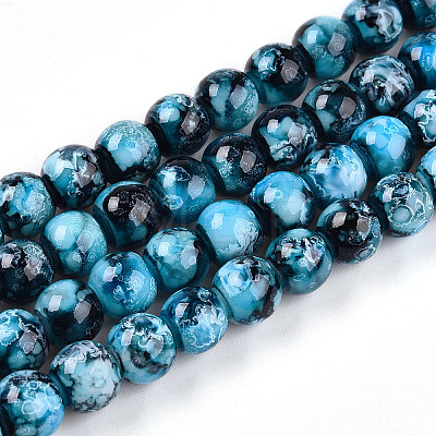 Baking Paint Glass Beads X1-DGLA-N003-8mm-A08-1