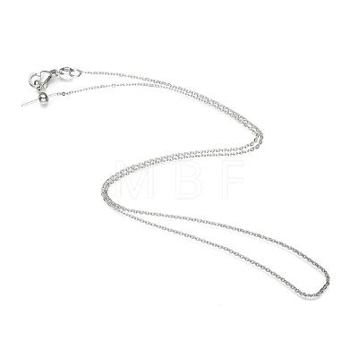 Brass Cable Chain Necklaces NJEW-E151-03P-1