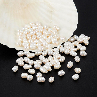 2 Strands Natural Cultured Freshwater Pearl Beads Strands PEAR-NB0002-56-1