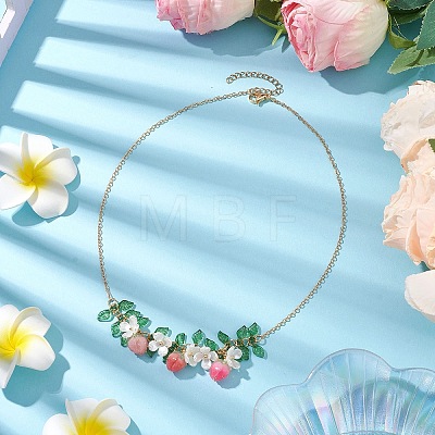 Epoxy Resin & Acrylic Pendant Necklace X1-NJEW-TA00162-1