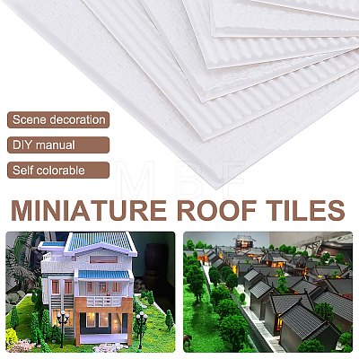 Olycraft 6 Sheets 2 Style PVC Plastic Roof Tiles DIY-OC0010-36-1