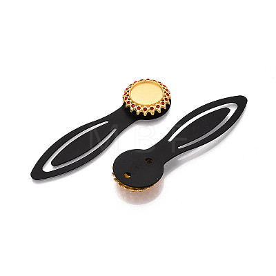 Alloy & Iron Bookmark Cabochon Settings PALLOY-N184-02G-1