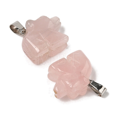 Natural Rose Quartz Pendants G-B127-02P-05-1