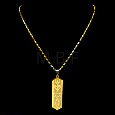 304 Stainless Steel Star of David Fish Pendant Box Chain Necklaces FS-WG4A3EC-02-1