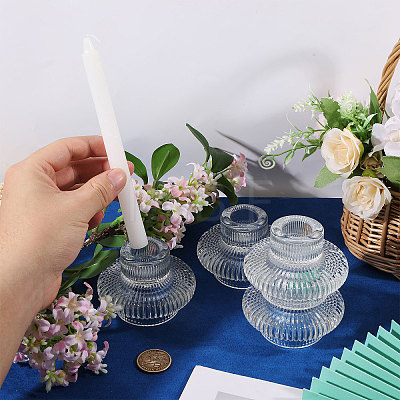 8Pcs Glass Candle Holder AJEW-GL0003-37-1