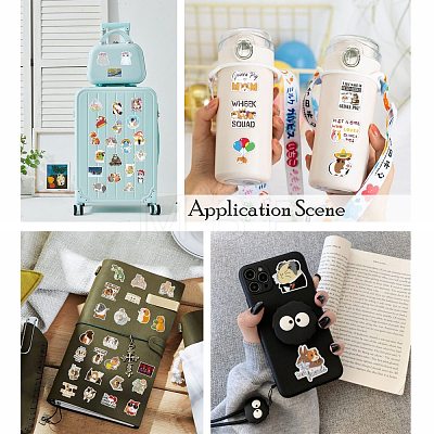 Light Bulb with Flower Pattern Self-Adhesive Picture Stickers DIY-P069-01-1