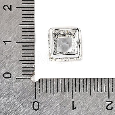 Brass Micro Pave Cubic Zirconia Beads KK-D408-11S-06A-1
