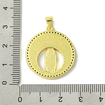 Real 18K Gold Plated Brass Micro Pave Cubic Zirconia Pendants KK-H472-14G-04-1