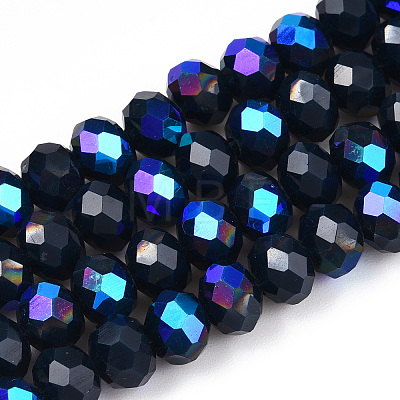 Electroplate Opaque Solid Color Glass Beads Strands LS-EGLA-A034-P8mm-L22-1