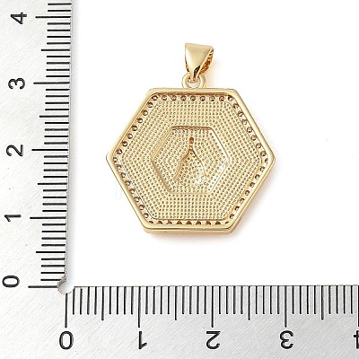 Brass Micro Pave Cubic Zirconia Pendants KK-I712-52G-08-1