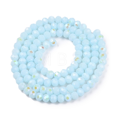 Electroplate Opaque Solid Color Glass Beads Strands EGLA-A044-P4mm-L06-1